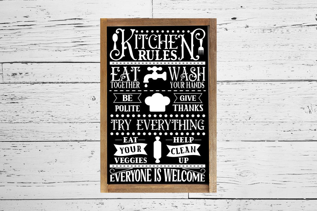 Kitchen Rules SVG - Vintage Kitchen Sign SVG - So Fontsy