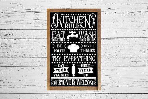 Kitchen Rules SVG - Vintage Kitchen Sign SVG SVG CraftLabSVG 