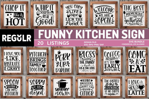 Kitchen Sign Svg bundle SVG Regulrcrative 