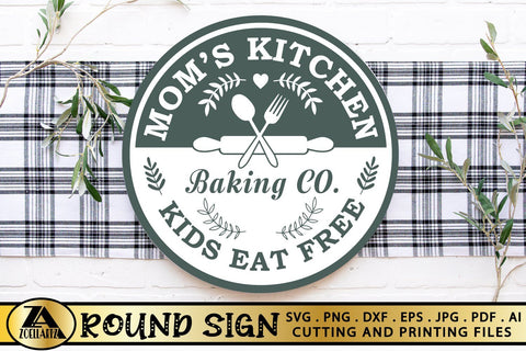 Kitchen Sign SVG Mom's Baking SVG Farmhouse Round Sign SVG SVG zoellartz 