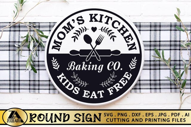 Kitchen Sign SVG Mom's Baking SVG Farmhouse Round Sign SVG SVG zoellartz 