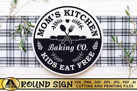 Kitchen Sign SVG Mom's Baking SVG Farmhouse Round Sign SVG SVG zoellartz 