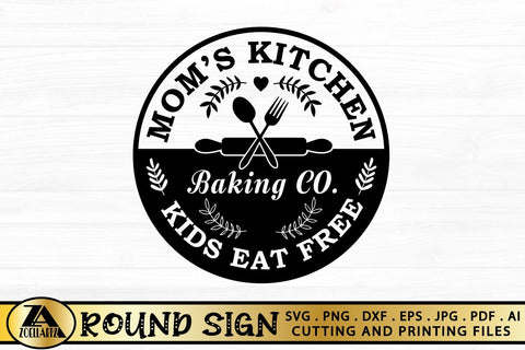 Kitchen Sign SVG Mom's Baking SVG Farmhouse Round Sign SVG SVG zoellartz 
