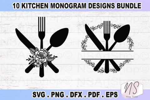 Kitchen Signs SVG Bundle, Kitchen Monogram SVG Bundle, Flourish Kitchen SVG, Cooking Monogram SVG, Kitchen Cut FileKitchen SVG, Kitchen Towel SVG, Pot holder SVG SVG NS Arts Shop 
