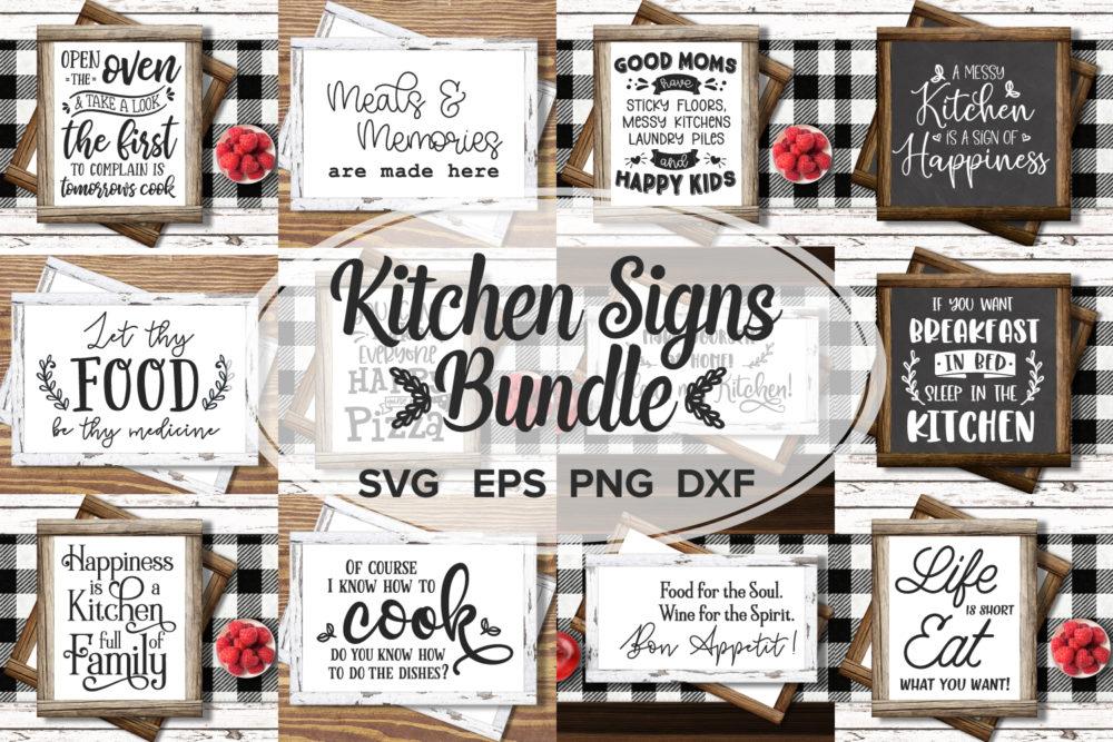 Kitchen Signs Svg Bundle, Kitchen Svg, Pot Holder Svg, Kitchen Towel S ...