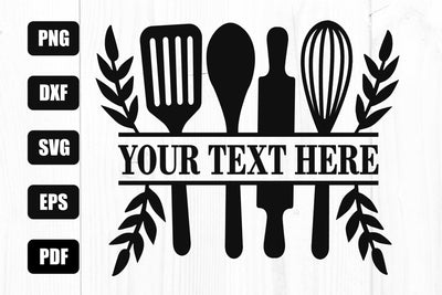 Kitchen Split Frame Svg, Kitchen Monogram Svg, Kitchen Svg SVG Litke Designs 