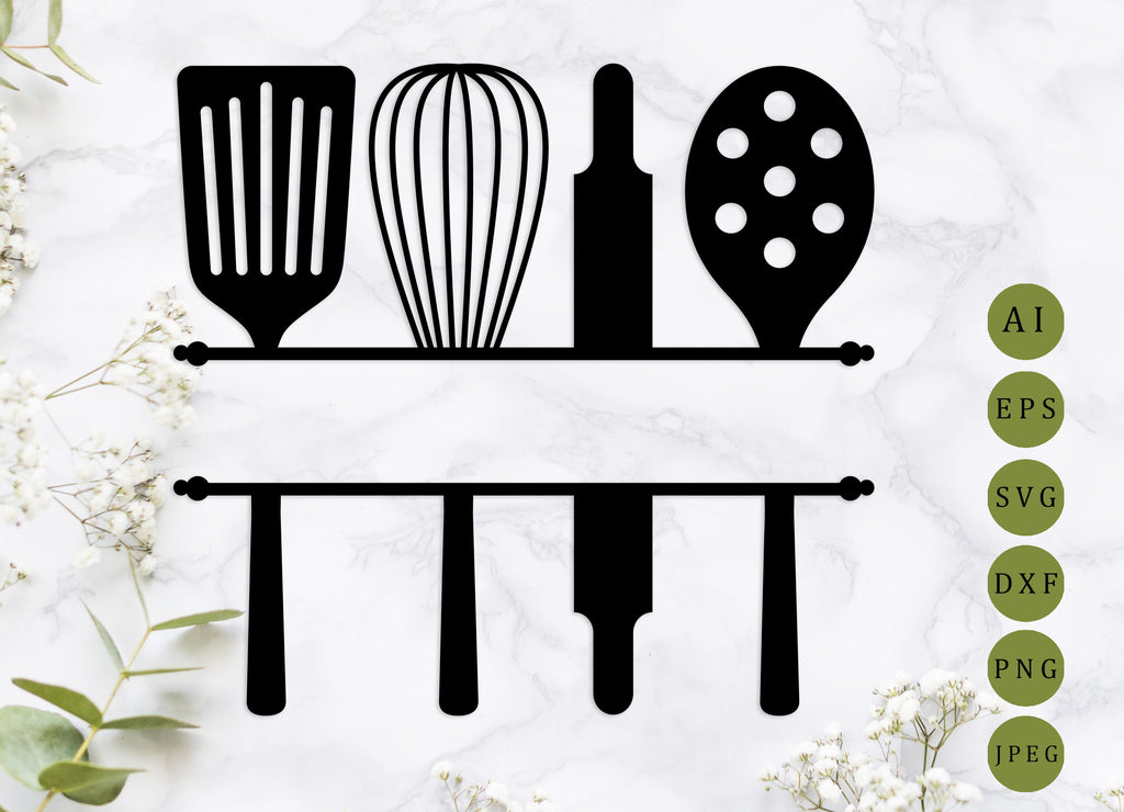 kitchen split monogram svg - So Fontsy