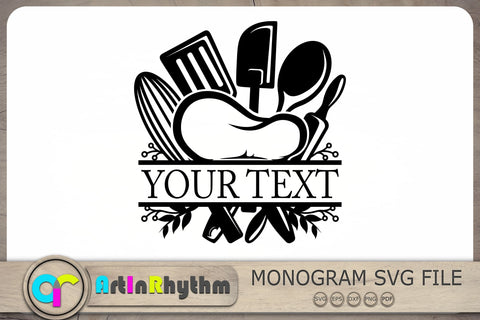 Kitchen Split Monogram Svg, Kitchen Tools Svg, Kitchen Svg, Chef Svg SVG Artinrhythm shop 