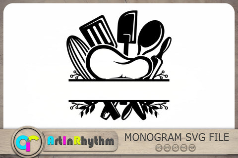 Kitchen Split Monogram Svg, Kitchen Tools Svg, Kitchen Svg, Chef Svg SVG Artinrhythm shop 