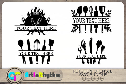 Kitchen Split Monograms Svg, Kitchen Svg, Kitchen Monograms Svg, Baking Svg SVG Artinrhythm shop 