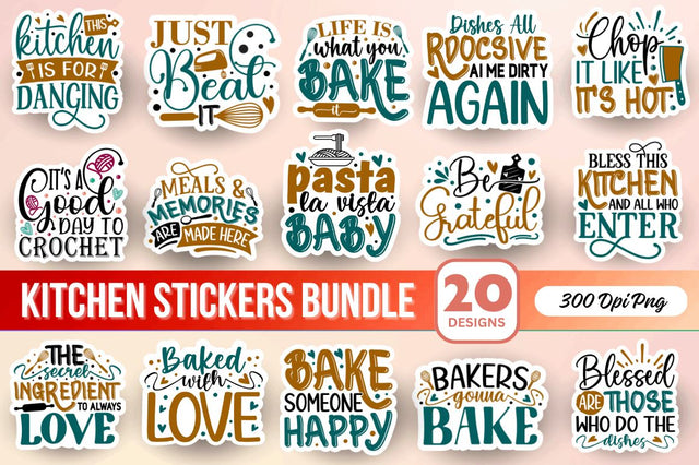 Kitchen Stickers Bundle Sublimation Regulrcrative 