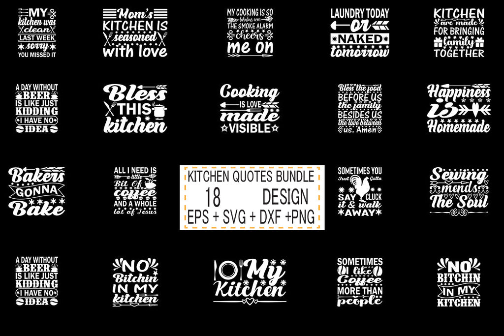 Kitchen svg bundle 18 design - So Fontsy
