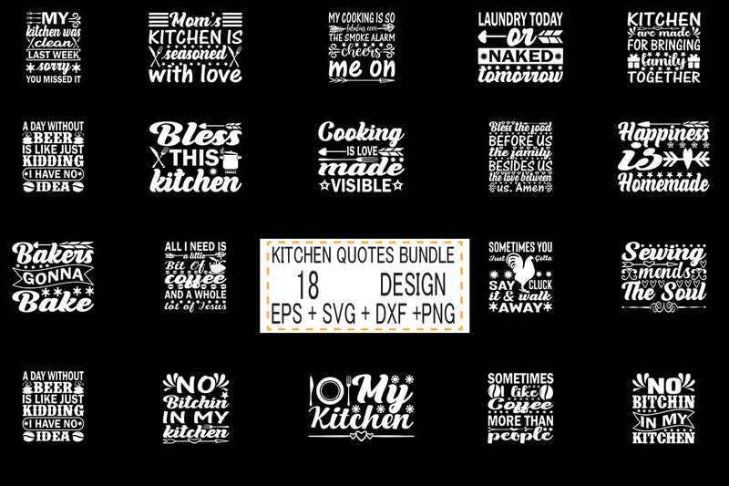 Kitchen svg bundle 18 design - So Fontsy