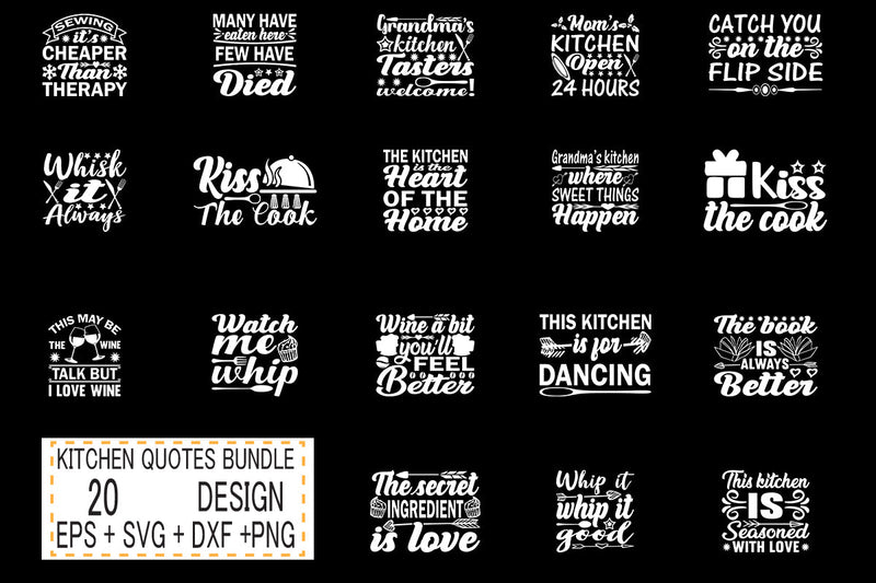 Kitchen svg bundle 20 design - So Fontsy