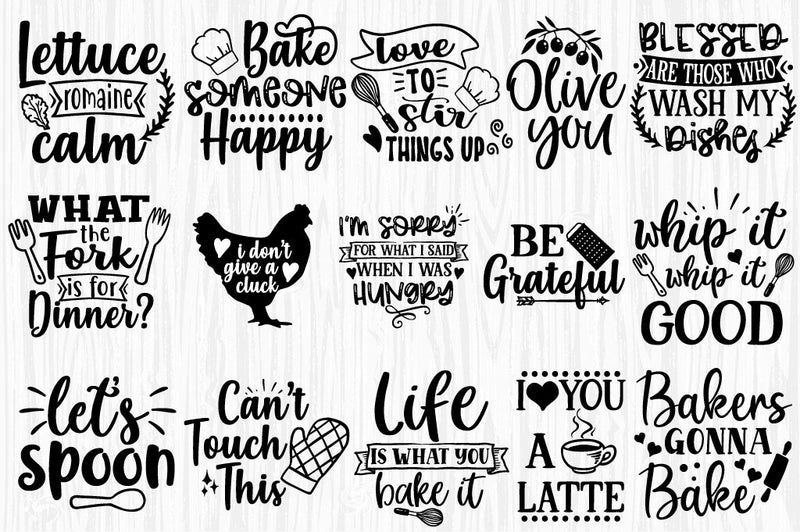 Kitchen SVG Bundle, baking svg, cooking svg, pot holder svg So Fontsy