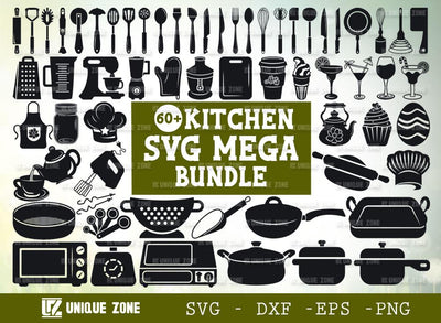 Kitchen SVG Bundle | Cooking Utensils Svg | Pot Holder Svg | Kitchen Elements | Cooking Svg SVG Unique Zone 