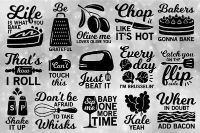 Kitchen SVG Bundle, funny quotes svg, chop it like its hot svg, bakers gonna bake svg, cooking svg, cook svg, kitchen towel svg, chef svg SVG James 