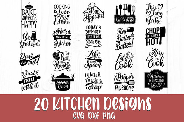 Kitchen Svg Bundle, Kitchen Sayings Svg, Kitchen Quotes Svg SVG Litke Designs 