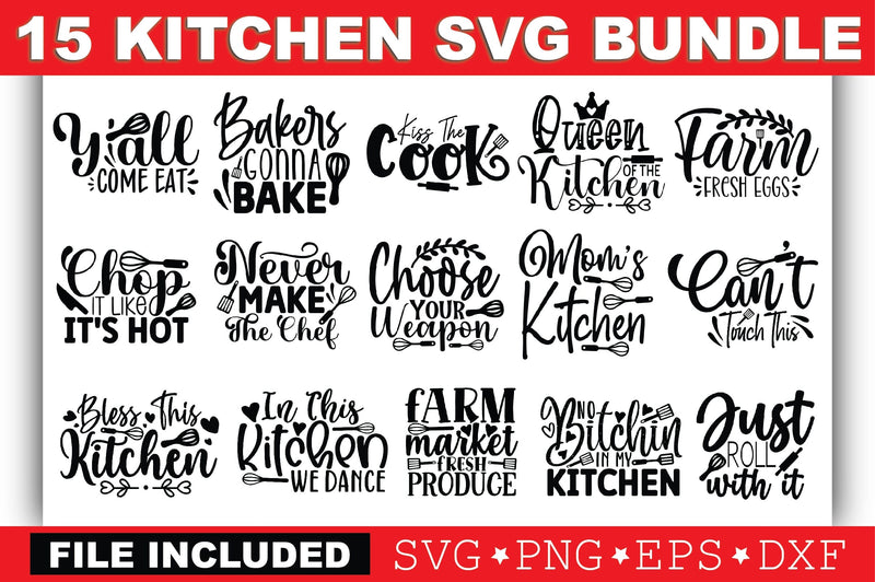 Kitchen SVG Bundle - So Fontsy