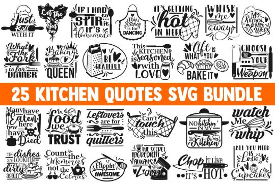 Funny Kitchen SVG Bundle, Cooking quotes