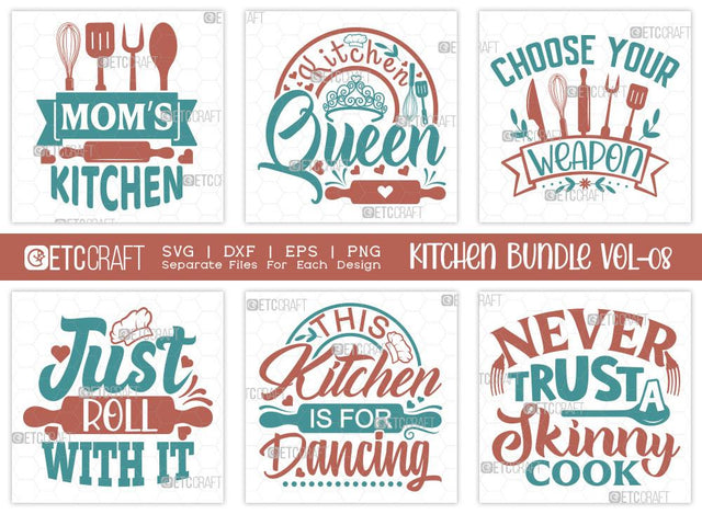 Kitchen SVG Bundle Vol-08 | Moms Kitchen | Kitchen Queen Svg | Choose Your Weapon Svg | Chef Svg | T-shirt Design SVG ETC Craft 
