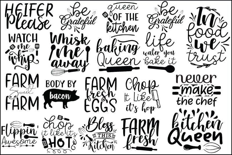 Kitchen Svg Design Bundle - So Fontsy
