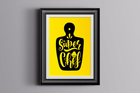 Kitchen SVG hand lettering "Super Chef" SVG Yustaf Art Store 