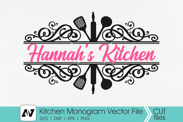 Kitchen Svg, Kitchen Monogram Svg, Kitchen Utensils Svg SVG Pinoyart Kreatib 