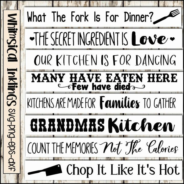 Kitchen SVG Sign Bundle SVG Whimsical Inklings