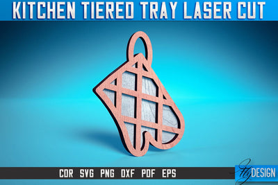 Kitchen Tiered Tray Laser Cut SVG | Tiered Tray Laser Cut SVG Design | CNC Files SVG Fly Design 