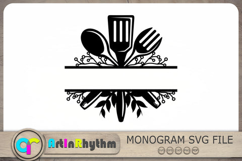 Kitchen Tool Split Monogram Svg, Kitchen Svg, Kitchen Utensils Svg SVG Artinrhythm shop 