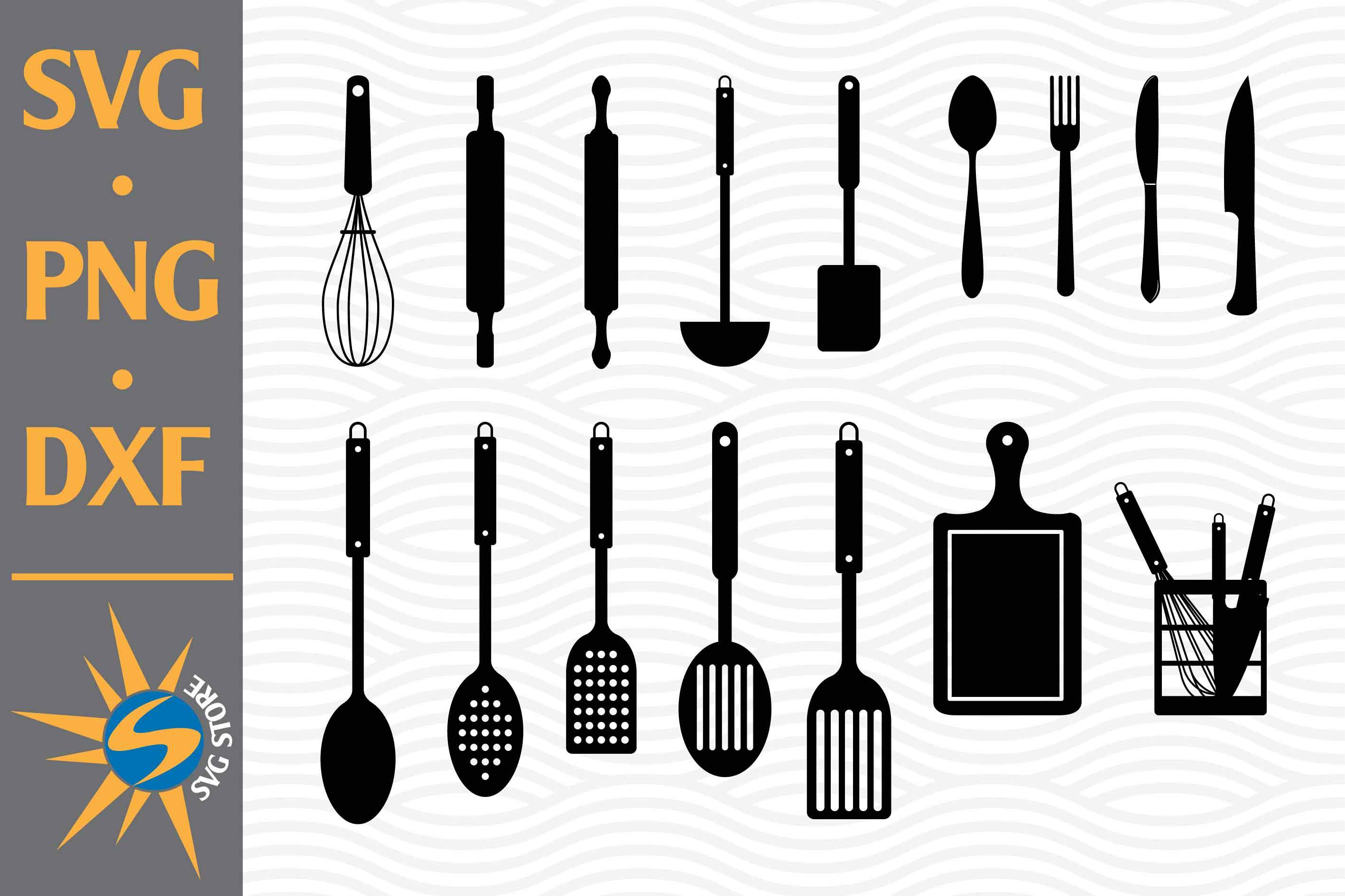 Kitchen Tools Kit SVG, PNG, DXF Digital Files Include - So Fontsy