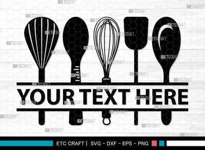 Kitchen Utensil Monogram SVG | Fork Svg | Knife Svg | Utensil Svg | Cutlery Svg | Spoon Clipart SVG ETC Craft 