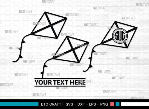 Kite Monogram, Kite Silhouette, Kite SVG, Flying Kite Svg, Kids Svg, Kite String Svg, Wind Kite Svg, SB00443 SVG ETC Craft 