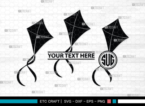 Kite Monogram, Kite Silhouette, Kite SVG, Flying Kite Svg, Kids Svg, Kite String Svg, Wind Kite Svg, SB00443 SVG ETC Craft 