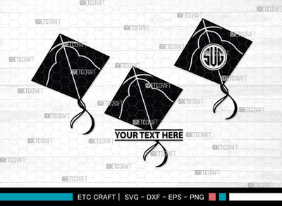 Kite Monogram, Kite Silhouette, Kite SVG, Flying Kite Svg, Kids Svg, Kite String Svg, Wind Kite Svg, SB00443 SVG ETC Craft 