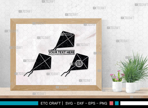 Kite Monogram, Kite Silhouette, Kite SVG, Flying Kite Svg, Kids Svg, Kite String Svg, Wind Kite Svg, SB00443 SVG ETC Craft 