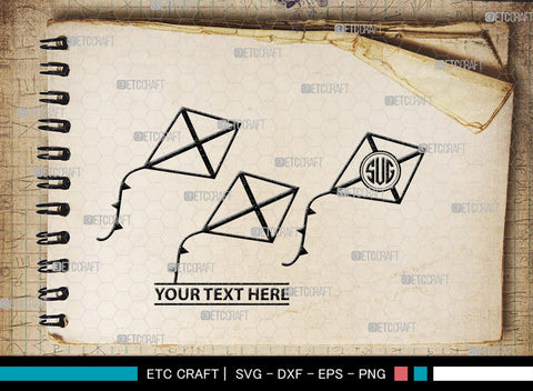 Kite Monogram, Kite Silhouette, Kite SVG, Flying Kite Svg, Kids Svg, Kite String Svg, Wind Kite Svg, SB00443 SVG ETC Craft 