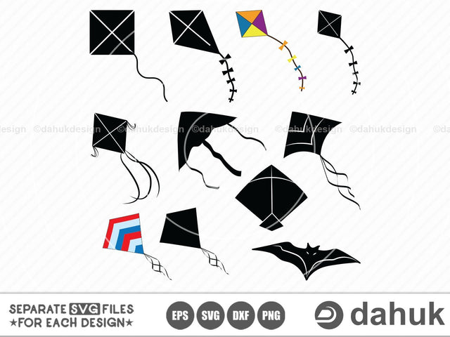 Kite svg Bundle, Kite svg, Kite Silhouette, Svg, Eps, Dxf, Png, digital art,clipart SVG dahukdesign 