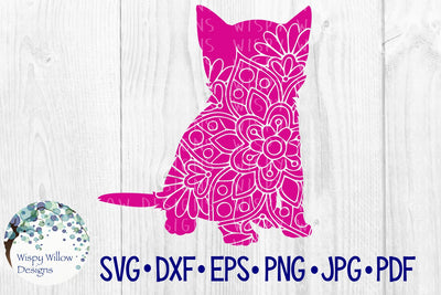 Kitten Floral Mandala SVG Wispy Willow Designs 