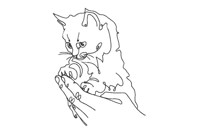 Kitten in hand machine embroidery design, 6 sizes. Embroidery/Applique DESIGNS ArtEMByNatalia 