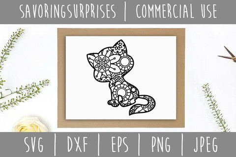 Kitten Mandala Zentangle SVG SavoringSurprises 
