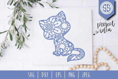 Kitten Mandala Zentangle SVG SavoringSurprises 