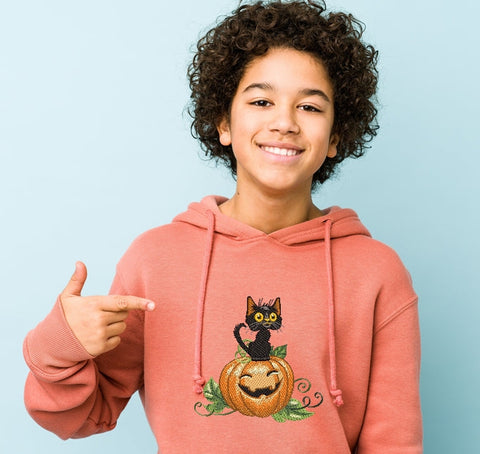 Kitten on a pumpkin embroidery design, halloween embroidery, Embroidery/Applique DESIGNS ArtEMByNatalia 