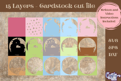 Kitten Svg Shadow Box, 3D Layered Kitty Cat In Basket File SVG Crafty Mama Studios 