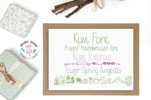 Kiwi Font and Easter Spring Dingbat SVG Graphic House Design 