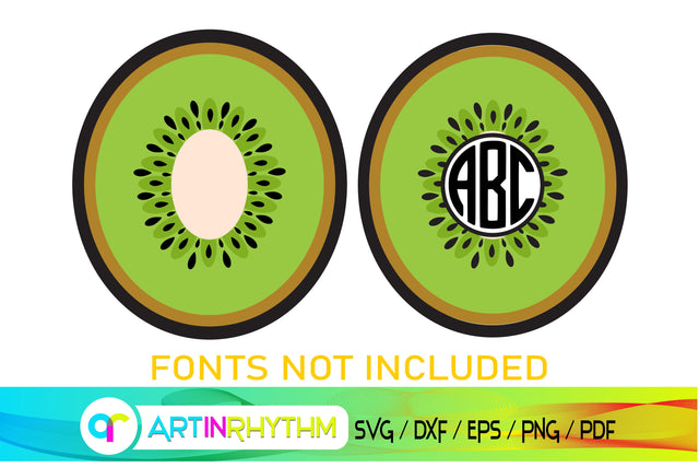 kiwi, fruit monogram svg SVG Artinrhythm shop 
