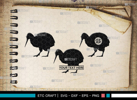 Kiwi Monogram, Kiwi Silhouette, Kiwi SVG, Kiwi Bird Svg, Australia Bird Svg, Kiwi Animal Svg, Animals Svg, SB00286 SVG ETC Craft 