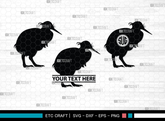 Kiwi Monogram, Kiwi Silhouette, Kiwi SVG, Kiwi Bird Svg, Australia Bird Svg, Kiwi Animal Svg, Animals Svg, SB00286 SVG ETC Craft 