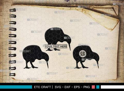 Kiwi Monogram, Kiwi Silhouette, Kiwi SVG, Kiwi Bird Svg, Australia Bird Svg, Kiwi Animal Svg, Animals Svg, SB00286 SVG ETC Craft 